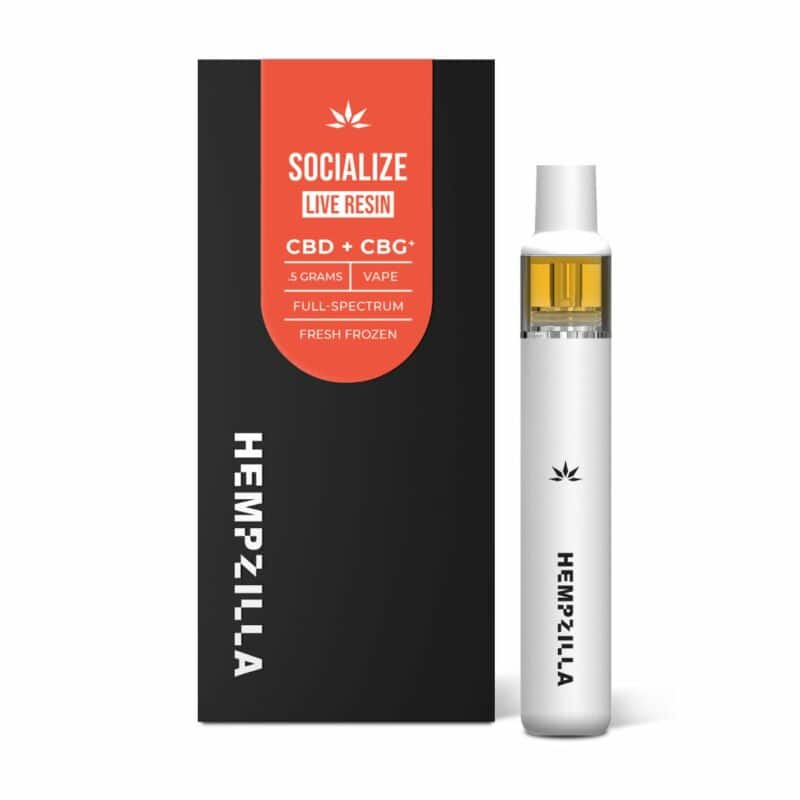 Hempzilla: Socialize 1G Live Resin CBD+CBG Vape Pen - Hempzilla | CBD Authority