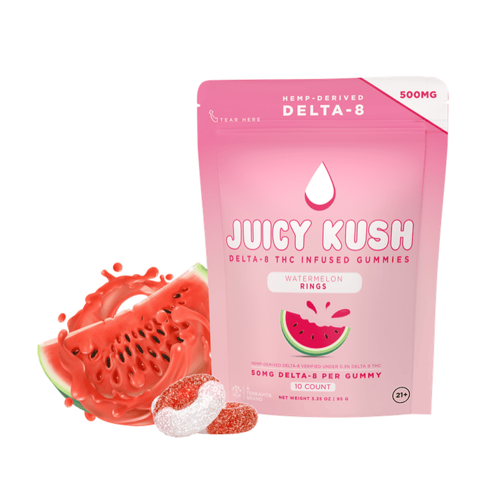 Juicy Kush: Delta 8 Rings - Wild Cherry (10ct) - 500mg - Juicy Kush | CBD Authority